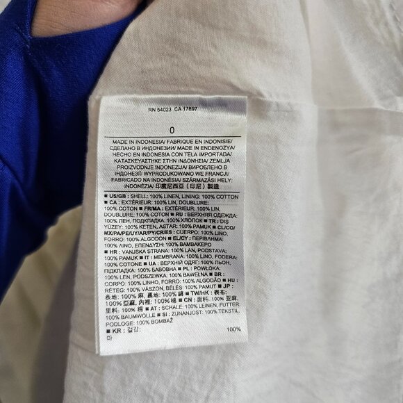 BANANA REPUBLIC NWT White Linen Tie Waist Spaghetti Strap Midi Sundress~Size 0 - Picture 10 of 11